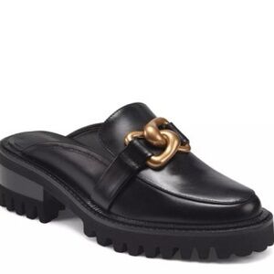 Aerosoles Black Gold Lowery Loafer Preppy Academia Chunky Mules size 7